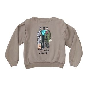 Zara Flip Sequin Selfie Sweatshirt Size 8
